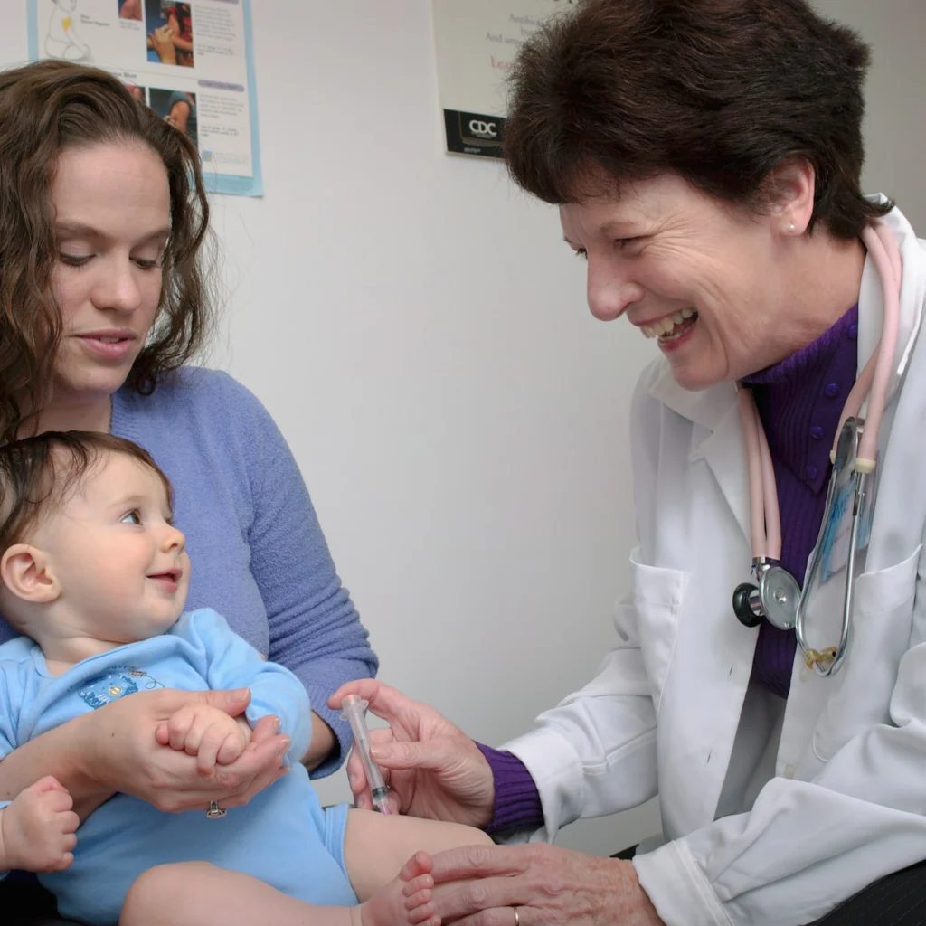 Smiling with patient